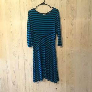 Womens blue and black stripped dress. Medium